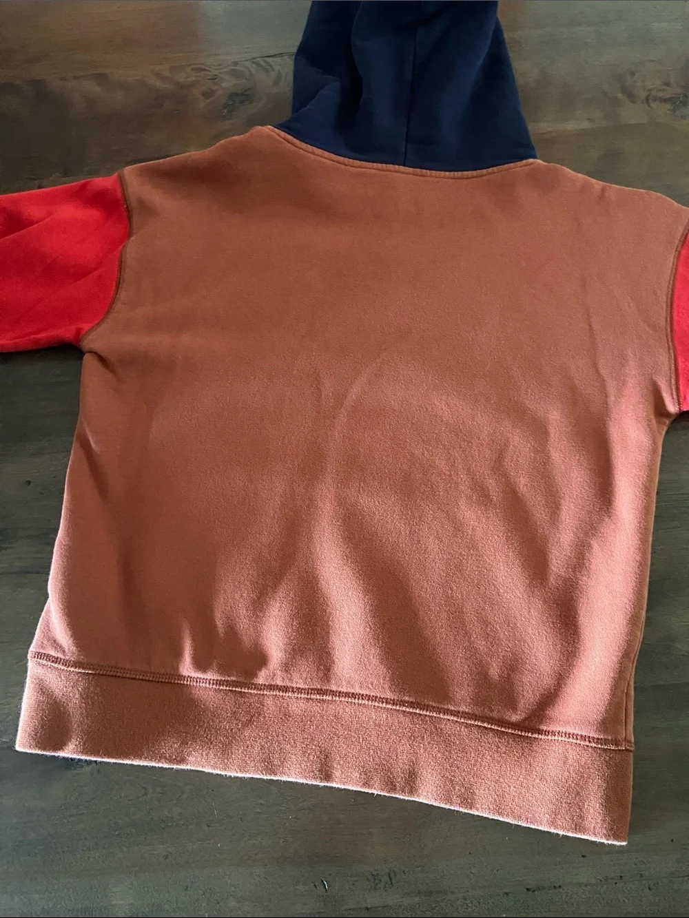 GAP Colorblock Hoodie Sweatshirt - Rust, Red & Navy